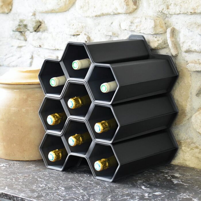 Стійка для вина Stimo на 12 пляшок, пластикова, розширювана, стелаж для напоїв