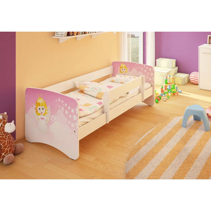 Дитяче дитяче ліжко Best For Kids 90x180 із захистом від падіння з висоти 44 Design (Angel)