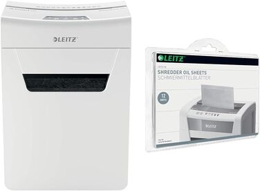 Leitz IQ 10X Premium Protect: Шредер для документів, 6 листів, білий, 18л, для офісу та дому, сертифікований TÜV+GS