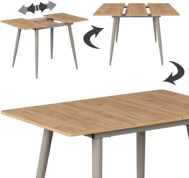 Розсувний стіл Vicco Esstisch Beaver, 80 x 70 см (Дуб Голдкрафт/Грейж)