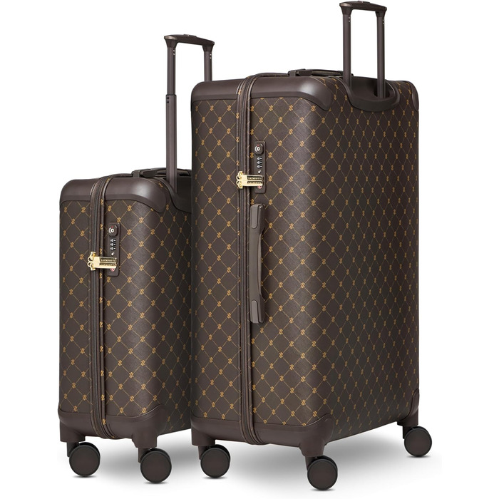 Набір валіз Lazarotti Palermo 2 шт. (S 55 см + L 79 см) | Легкі, гібридні, з логотипом та захистом кутів | 4 колеса, TSA-замок | Для жінок та чоловіків (Колір: Dark Brown)