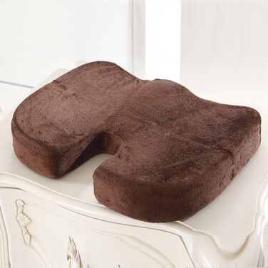 Ортопедична подушка для сидіння HomDSim з Memory Foam для стільця, авто, офісу та дому (колір: коричневий)