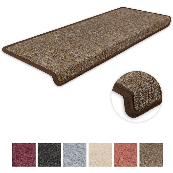 Ступінчасті килимки Kettelservice-Metzker Monza прямокутної форми, коричневі, набір з 20 шт.