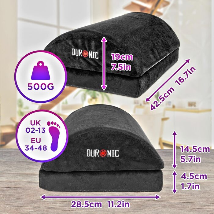 Підставка для ніг Duronic FT06 – ергономічна підставка для офісу, дому та геймінгу | Підставка для ніг під стіл