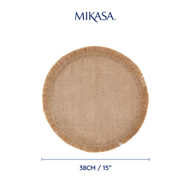 Набір плейсматів Mikasa Round Woven, гесіан, діам. 38 см, 4 пр.