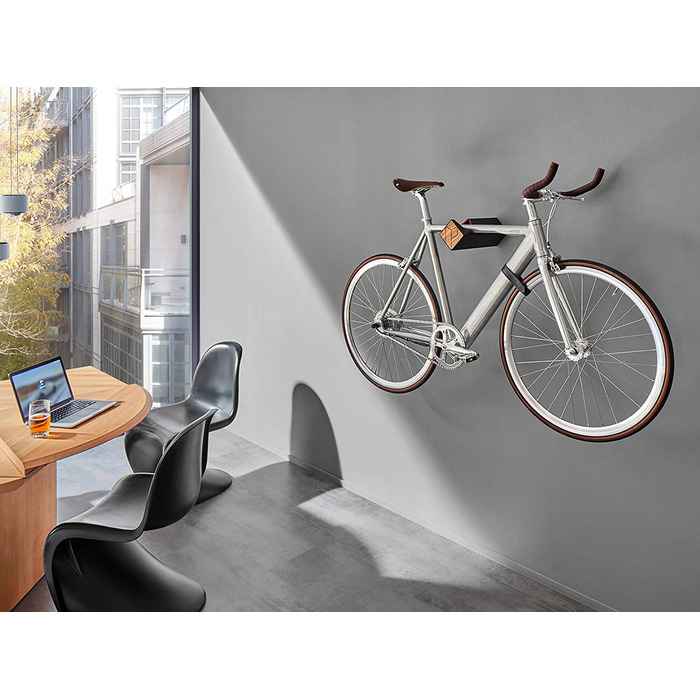 Настінне кріплення для велосипеда PARAX D-подібна стійка з індивідуальним дизайном з алюмінію і дерева, кріплення для велосипеда для дорожнього велосипеда, гравійного велосипеда, туристичного велосипеда, настінне внутрішнє сховище для вітальні (L (Ширина 
