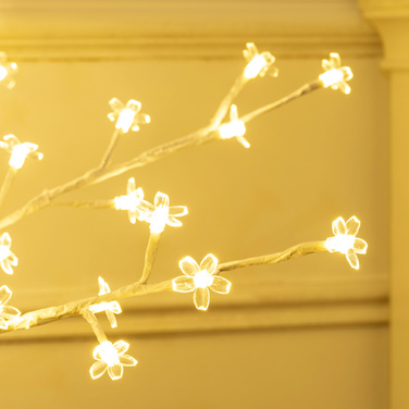 Штучний Квітучий Вишневий Деревце HOMCOM з 120 LED-лампами, 3 режими яскравості, тепле біле світло, реалістична кора, розміри 21 x 21 x 150 см