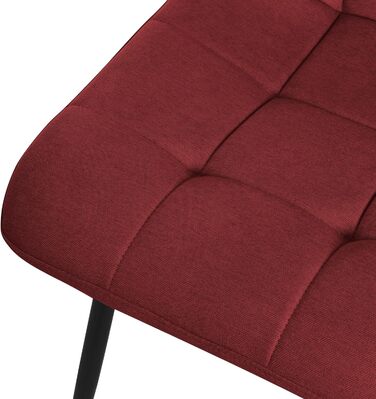 Крісла для їдальні ML-Design, крісла для вітальні з тканинним покриттям та чорними металевими ніжками, кухонні крісла з підлокотниками, м'які крісла для їдальні, вітальні, кухні, офісу (набір 4 шт, червоні)