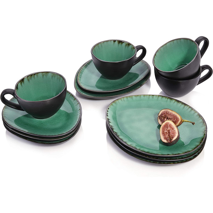 Sänger Kaffeeservice Palm Beach: 12-частинний набір посуду з кераміки для 4 осіб, преміум-якість