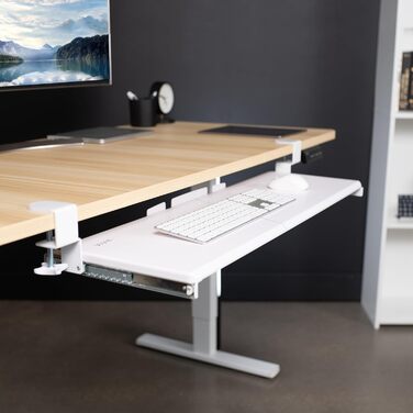 Висувна платформа для клавіатури VIVO, 27 x 11 дюймів (біла), кріплення на струбцині, MOUNT-KB05W