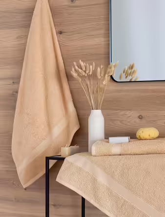 Великі банні рушники Todocama 100% бавовна, 100x150 см, 550 г/м², бежеві, надзвичайно м'які, дуже вбираючі та швидковисихаючі