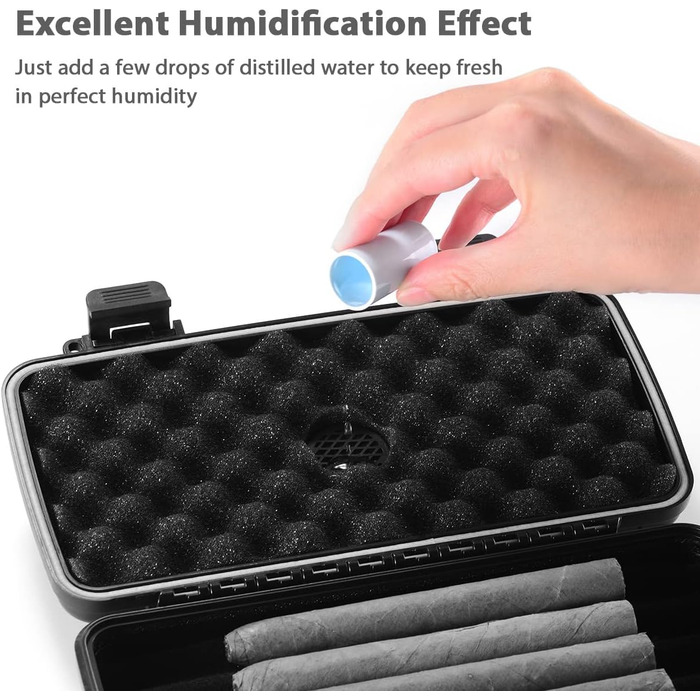 Портативний цигарний вологозбережувач (гумодор) у кейсі, водонепроникний, для 10 цигарок, розмір L (23,8 x 12,7 x 9,6 см)