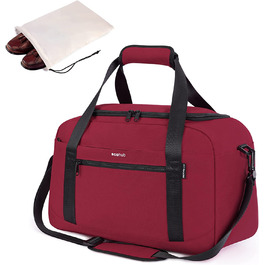 Ручна поклажа ECOHUB 40X20X25 для Ryanair Дорожня сумка сумка для літака під сидінням ручна поклажа валіза екологічно чиста Дорожня сумка з ПЕТ перероблена Дорожня сумка для жінок чоловіча сумка вихідного дня (червоний)