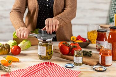 Відкривачка для кришок Kuhn Rikon Deluxe Gripper, сіра, легко відкриває кришки, підходить для гладких та зрізаних кришок