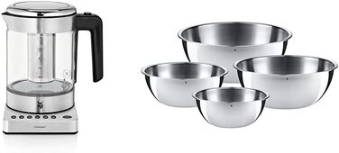 Електричний чайник-заварник WMF Küchenminis 2 в 1 з регулюванням температури, 1л, 1900 Вт, скло з тримачем для чайних пакетиків та ситом