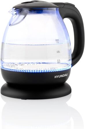 Скляний чайник HYUNDAI VK 101 I Світлодіодне освітлення I Захист від перегріву I 1,0 літра I 1100 Вт