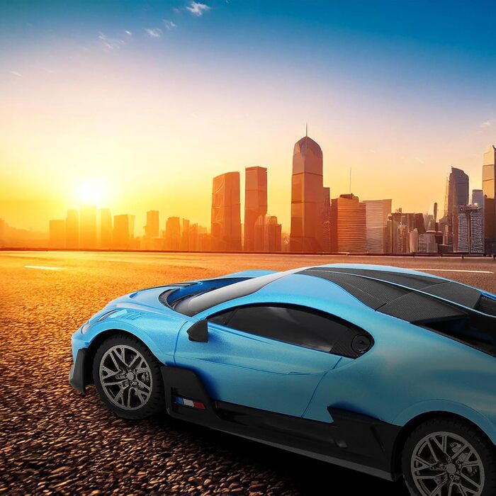 Модель автомобіля Bugatti Divo синього кольору 1:24 CMJ, радіокерування 2.4 GHz, офіційна ліцензія