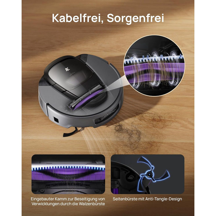 Робот-пилосос 3i G10+ з функцією миття підлоги, автоматичним компакттором сміття, потужністю всмоктування 18000 Па, вбудованою бічною щіткою та миючим мопом, інтелектуальною навігацією та уникненням перешкод за допомогою ШІ