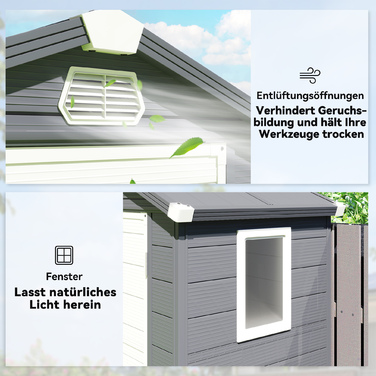 Садовий будиночок, 1,1 м², з двосхилим дахом, розміром 133 x 102 x 180/208 см