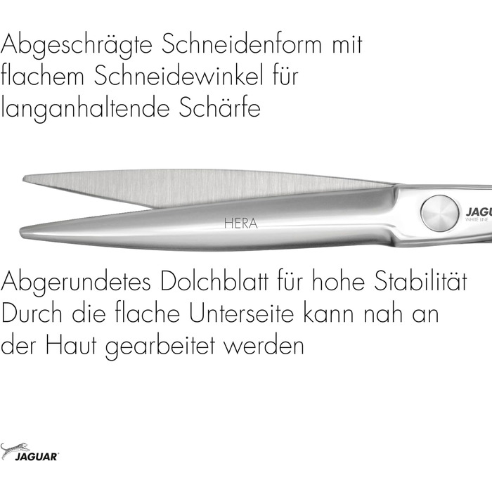 Ножиці для волосся JAGUAR HERA 7.0 Перукарські ножиці в конструкції крана з кованим гачком для пальців і заокругленим лезом кинджала полірований Зроблено в Німеччині