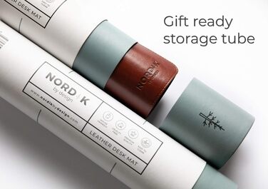 Шкіряний килимок для столу Nordik (Sattelbraun), великий органайзер для кабелів та преміум підкладка під мишу з екошкіри та фетру, 89,9 x 43,2 см, колір коньячний