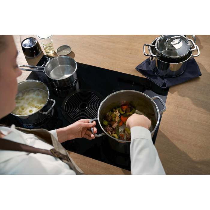 Набір каструль ZWILLING Quadro 5-ти з нержавіючої сталі, без покриття, 4 скляні кришки, підходить для індукційних плит