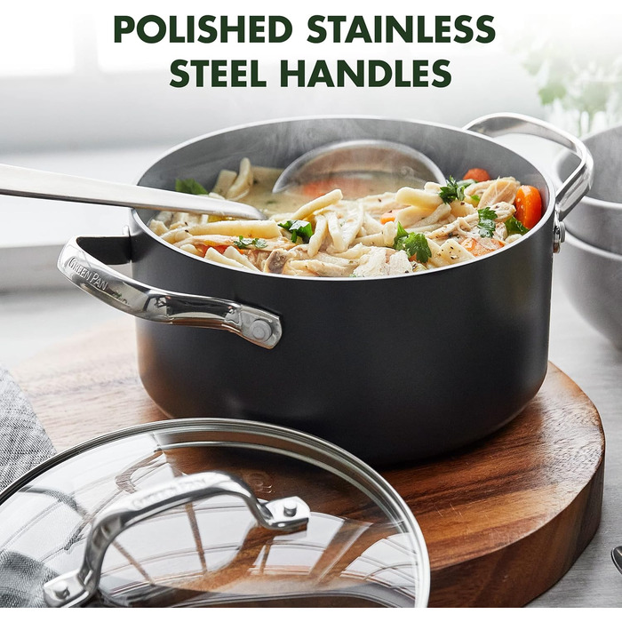 GreenPan Valencia Pro каструля з нержавіючої сталі з антипригарним покриттям Harteloxierte Gesunde Keramik, 20 см, 2 літри, без PFAS, для індукційних плит, можна мити в посудомийній машині, можна використовувати в духовці, сіра, з кришкою