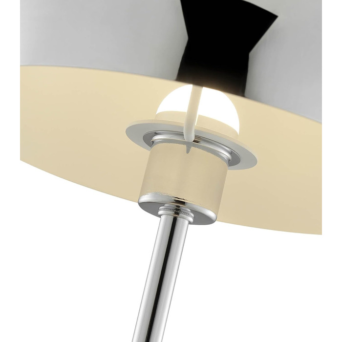 LED настільна лампа Mokebo® 'Leuchtturm' бездротова, акумуляторна, диммер, USB-C, вінтажний квітковий горщик, гриб, нічник, тауп, метал, тепле біле світло (сріблястий)