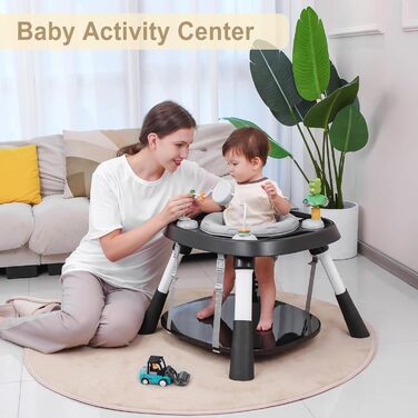 Дитячий стільчик XueMi Baby 15 в 1: трансформер, стільчик для годування, баутабль, з ременями безпеки, знімний піднос, чорний