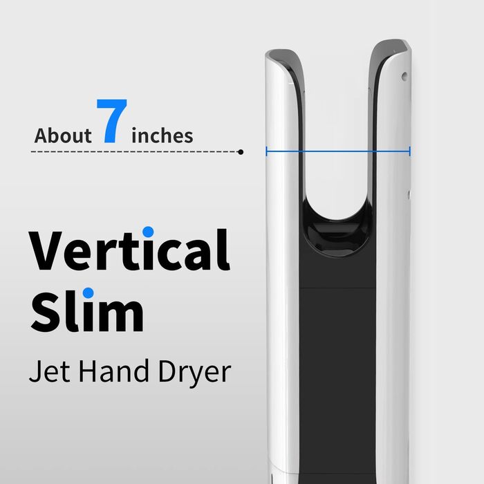 Anydry 2065: Двосторонній сушар для рук з HEPA-фільтром, ефективний, білий, ABS-пластик