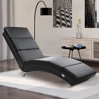 Relax Lounger London чорний зі штучної шкіри