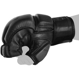 Легендарні рукавички для ММА професійні високоякісні боксерські рукавички з натуральної шкіри з мішком з піском для тренувань, боротьби, спарингу, Муай Тай, кікбоксингу, вільного бою, бойових мистецтв, BJJ, рукавички з мішком з піском, рукавички FOX-FIGHT чорного кольору L