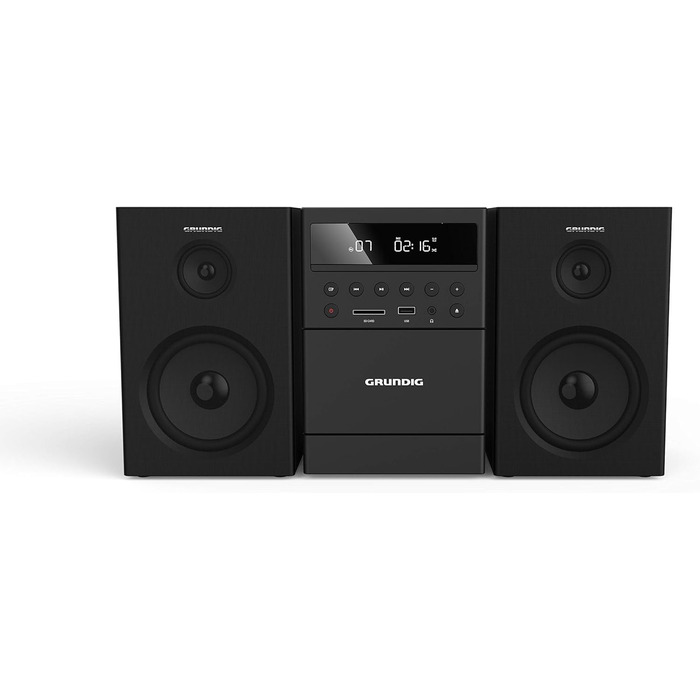 Мікросистема Grundig CMS 1050 DAB BT, CD/MP3, USB, FM, касета, 20 Вт, чорний/сріблястий