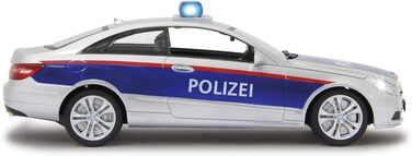 Модель Mercedes-Benz E350 Coupe 1:16 JAMARA 410023, 2.4GHz, срібно-червоний, поліцейська, зі звуковими та світловими ефектами