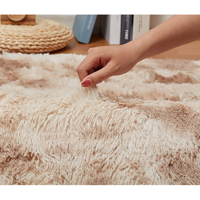 Килим ROHATIM з високим ворсом, супер м'який волохатий килим для вітальні, пухнастий м'який килимок, Килимки для спальні, супер м'який пухнастий дитячий килимок (кольору хакі, 80 х 150 см)