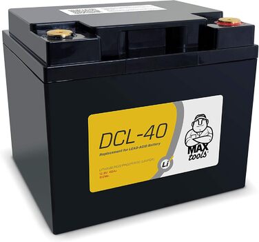 Літієва батарея MAXTOOLS DCL-40 12 В, LiFePO4, 40Ah 512 Втгод, понад 3 000 циклів при 80 ємності, легка та безпечна