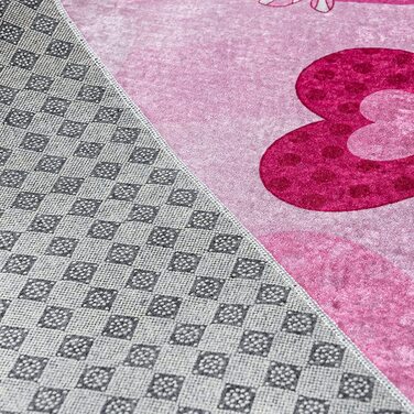 Килимок для дитячої кімнати в Мазовії нековзний - можна прати при температурі до 30 градусів-Дитячий килим з коротким ворсом для балерини килим для дитячої кімнати-килими EKO-TEX для дівчаток рожевий рожевий (80 х 150 см, рожевий рожевий / 38890)