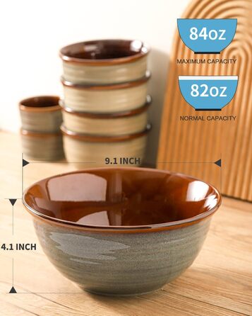 Набір керамічних мисок для перемішування Hasense, 2.1/1.0/0.5 Qt, ручної роботи, для салатів, кухні, зберігання, випічки, мікрохвильовки, посудомийної машини, з додаванням глини, білий (2400 мл)