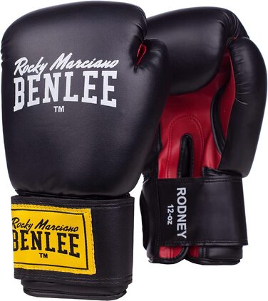 Боксерські рукавички Benlee зі штучної шкіри Rodney Black / Red на 16 унцій одномісні
