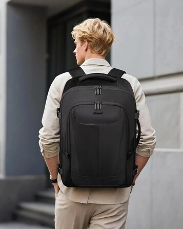 LOVEVOOK Рюкзак ручної поклажі, 18 дюймів, великий, для подорожей, авіакомпаній, чоловічий/жіночий, з відділенням для ноутбука, чорний