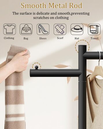 Підлоговий вішак для одягу Metall, 175 см, білий. Підходить для курток, шапок, сумок. Стабільна база, розмір 39x26x175 см.