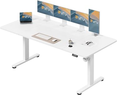 Регульований стіл для роботи з USB-C, електричний, з пам'яттю, стоячи/сидячи, комп'ютерний, для офісу, білий Pro, 200 x 80 см
