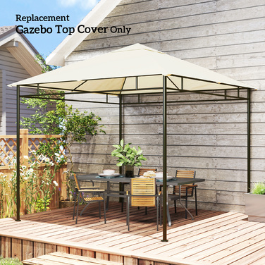 Тент для павільйону 3x3 м, водовідштовхувальний, з 8 дренажними отворами, кремово-білий