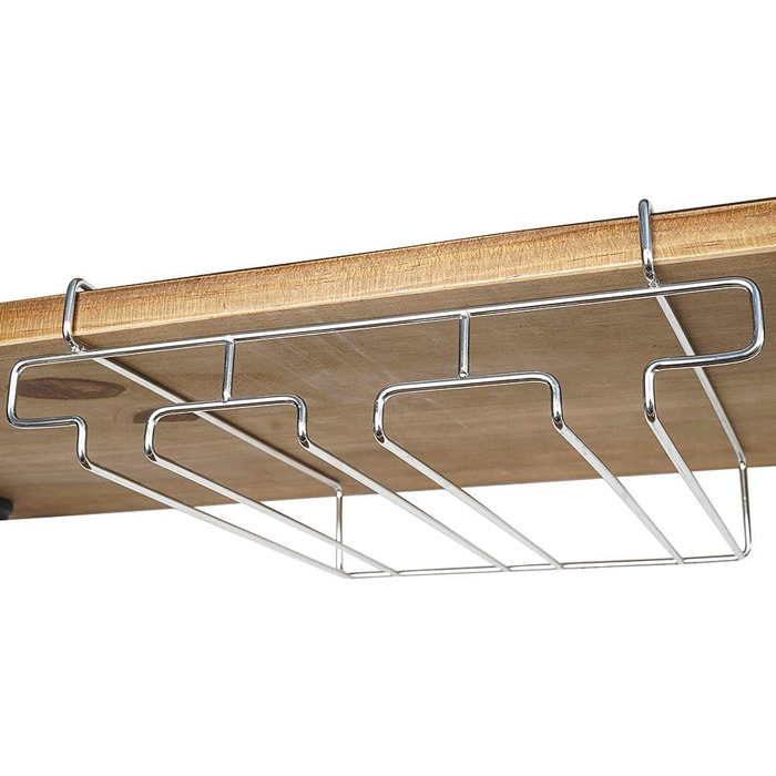 Підставка для склянок BAFVT – 2-ярусна, з нержавіючої сталі, для кріплення під шафку, органайзер для склянок (срібляста)