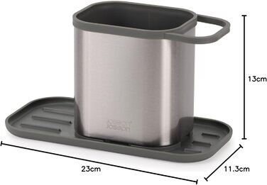 Підставка для раковини Joseph Joseph Duo, сіра (сталь), з тримачем для губки