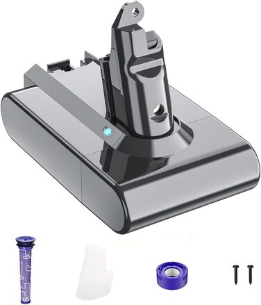 Змінна батарея V6 для пилососа Dyson V6/DC58-DC74/SV03-SV09 (включаючи 2 фільтри, 2 гвинти, захисний ковпачок)