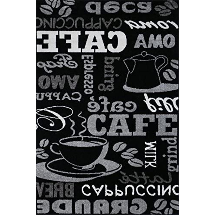 Килим для дому VIMODA Coffee Design 80x150 см чорний