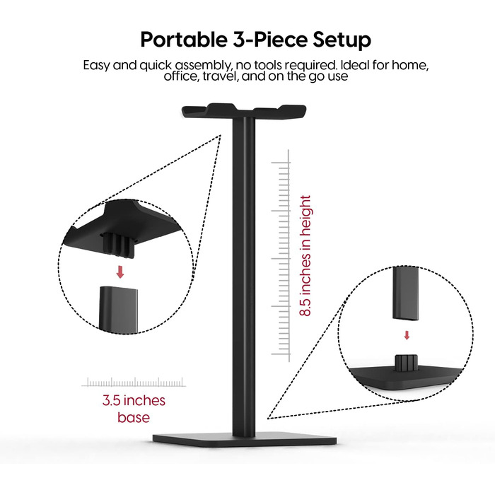 Підставка для навушників TalkWorks: органайзер на стіл, для дому, офісу та ігрової кімнати. Компактний дизайн, проста установка, неслизька поверхня.