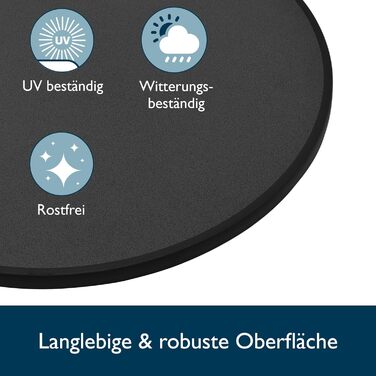 Стіл Beautissu розкладний Ø 70 см білий Bellini – стійкий, вологостійкий, легко збирається. Підходить для вулиці, відпочинку, вечірок. Діаметр 70 см, висота 60/80 см.