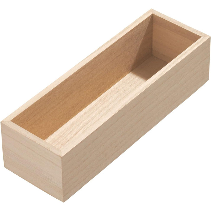 Органайзери для ящиків на кухню iDesign, 2 шт., з регульованим розміром, з павловнії, для столових приборів та кухонного начиння, бежевий (25.4x8.5x6.9 см)